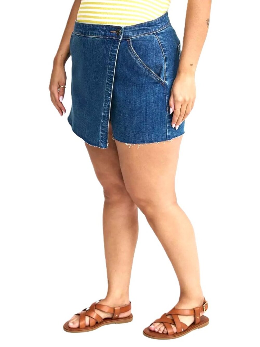 TORRID Mid-Rise Vintage Stretch Denim Skort. Plus Size 24 - Picture 8 of 15